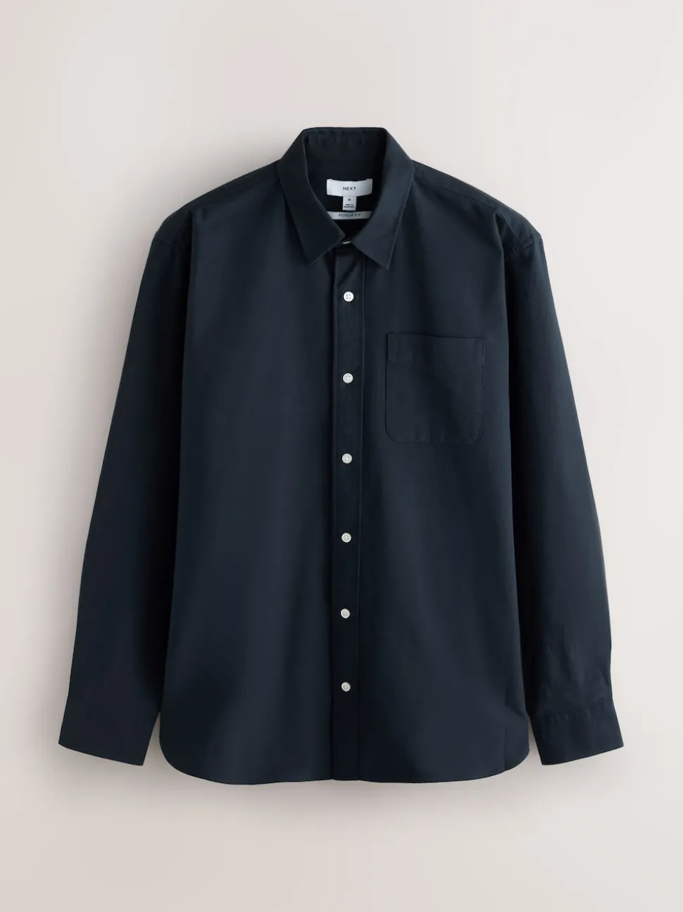 Navy Blue Regular Fit Long Sleeve Oxford Shirt