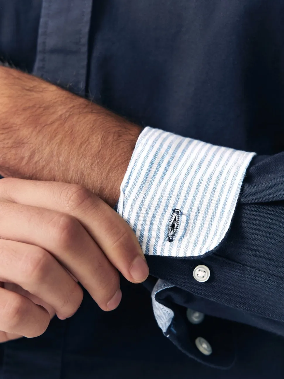 Navy Blue Regular Fit Long Sleeve Oxford Shirt