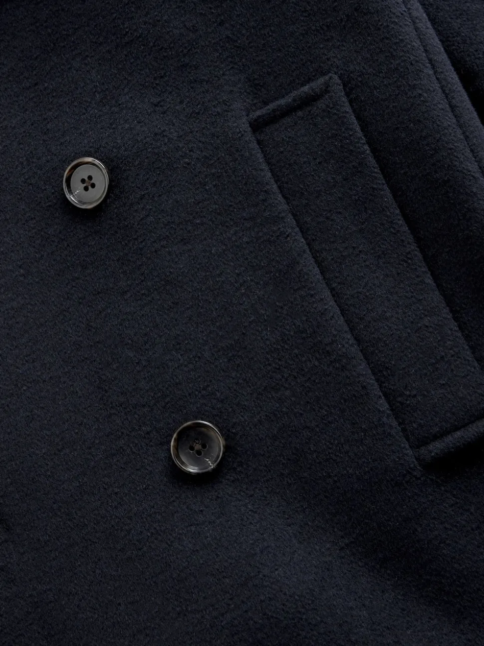 Navy Blue Regular Fit N.Premium Soft Touch Peacoat with Wool