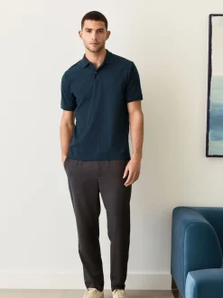 Navy Blue Regular Fit N.Premium Smart Jaquard Polo Shirt