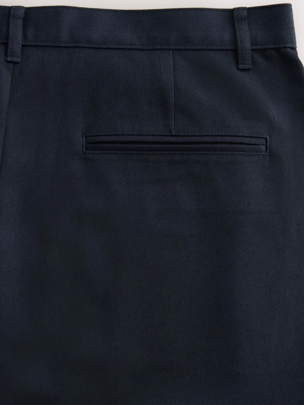 Navy Blue Regular Fit Plain Front Smart Trousers 2 Pack