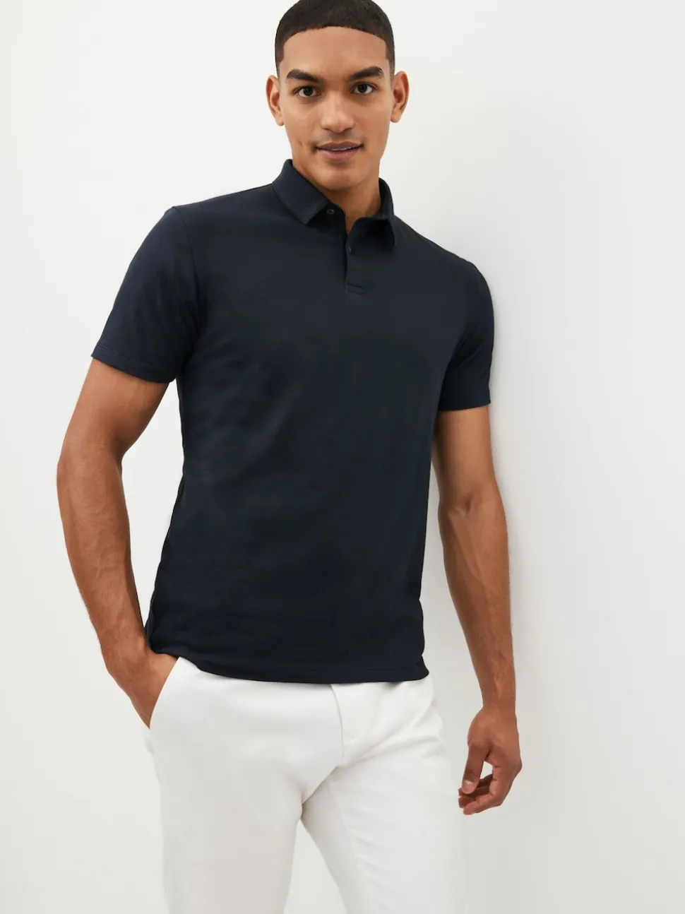 Navy Blue Regular Fit Short Sleeve Polo Shirt