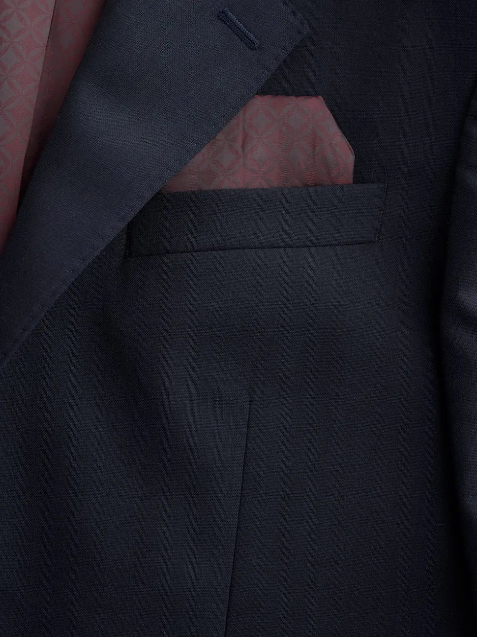 Navy Blue Regular Fit Signature Nova Fides 100% Italian Wool Suit Jacket