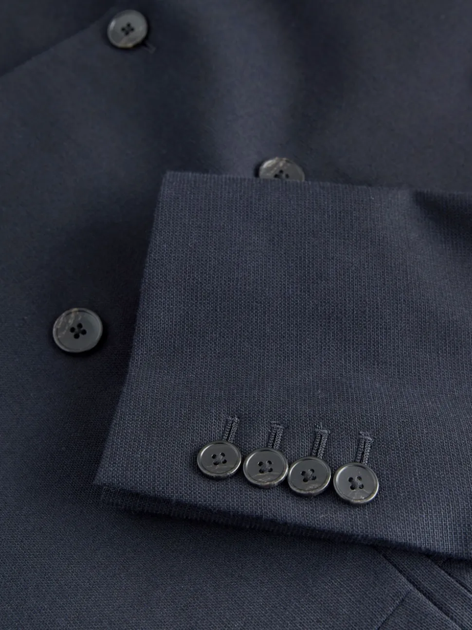 Navy Blue Regular Fit Signature Leomaster Wool Rich Double Breasted Blazer
