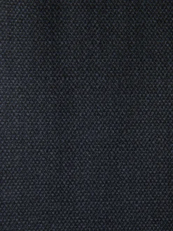 Navy Blue Regular Fit Smart Trousers With Wool