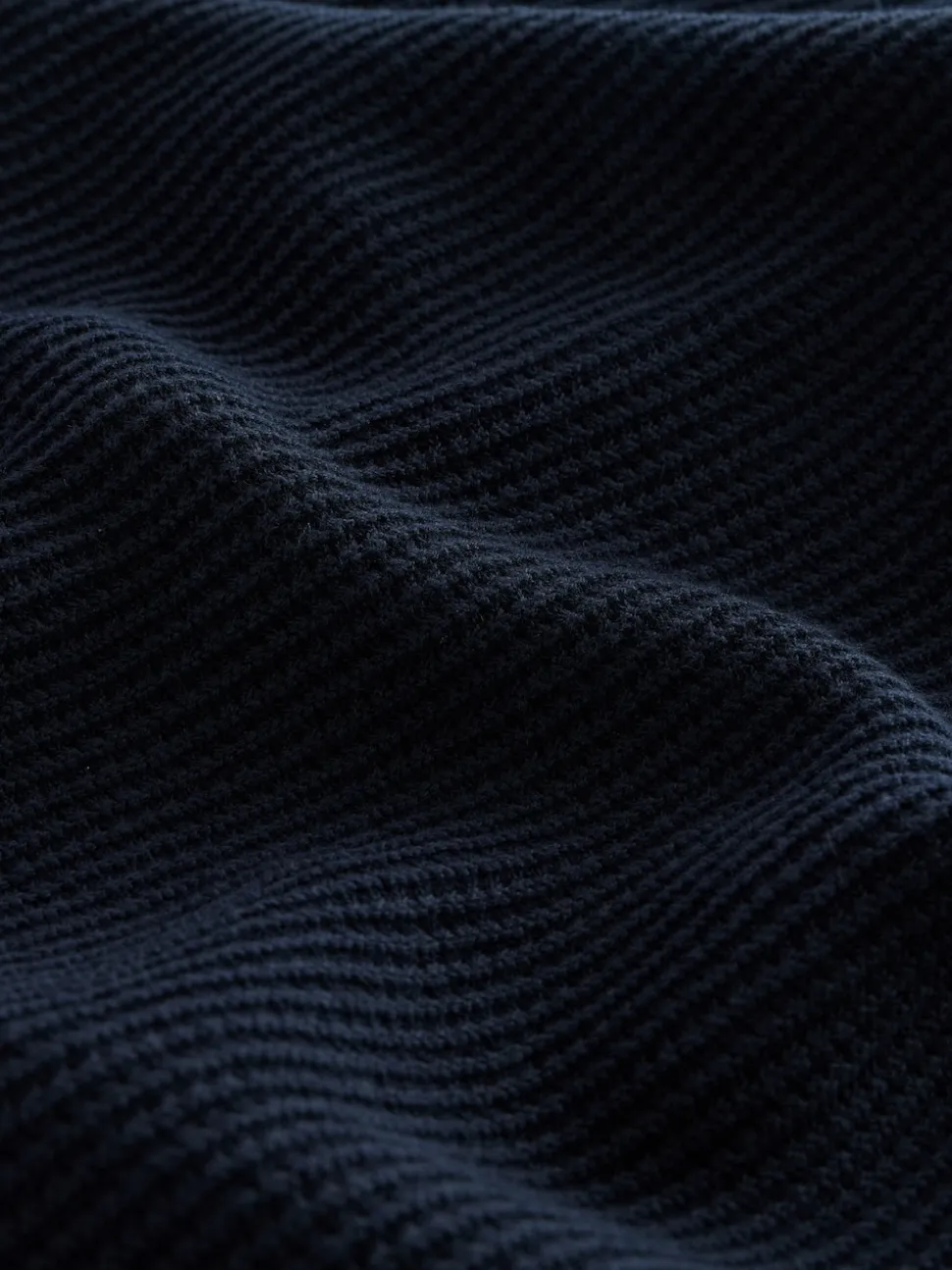 Navy Blue Regular Fit Textured Oxford Mock Shirt Jumper