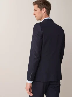 Navy Blue Regular Fit Two Button Suit Jacket