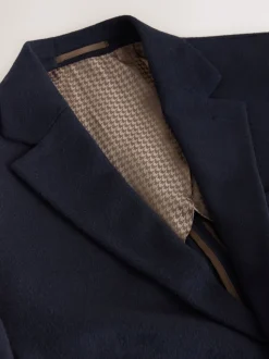 Navy Blue Regular Fit Wool Rich Soft Touch Blazer