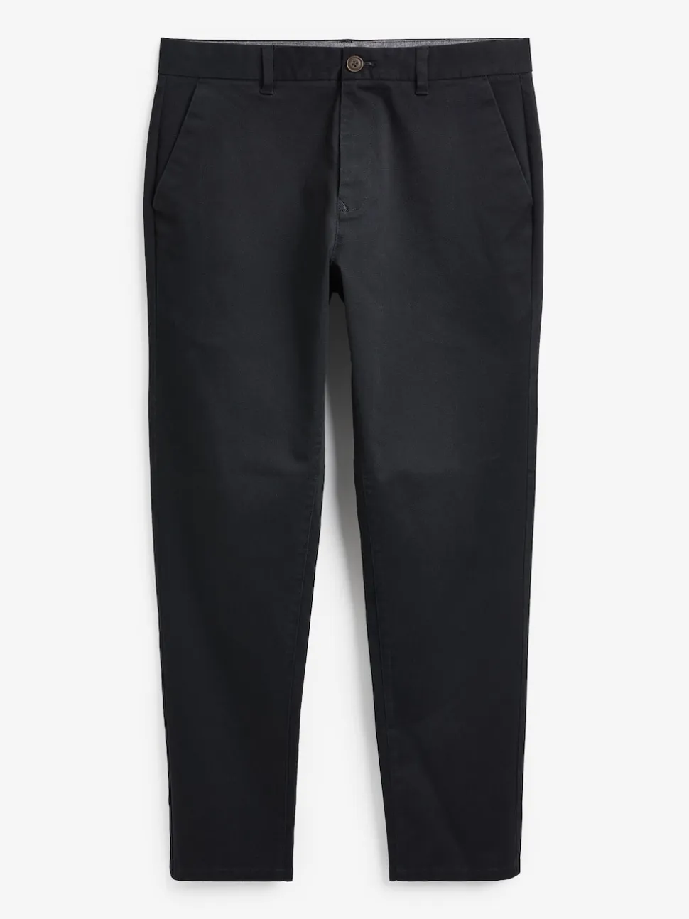 Navy Blue Regular Tapered Fit Stretch Chinos Trousers