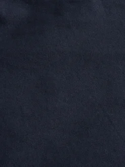 Navy Blue Regular Tapered Fit Linen Cotton Chino Trousers