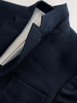 Navy Blue Relaxed Fit Cotton Suit Jacket