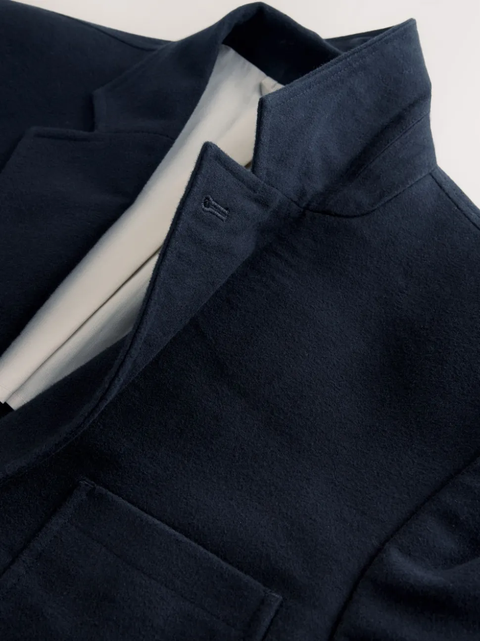 Navy Blue Relaxed Fit Cotton Suit Jacket