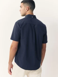 Navy Blue Short Sleeve Oxford Shirt