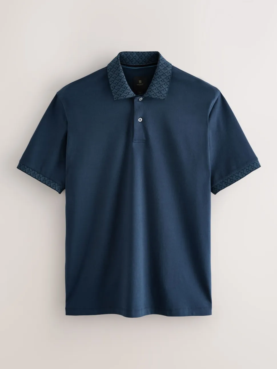 Navy Blue Short Sleeve Smart Collar Polo Shirt