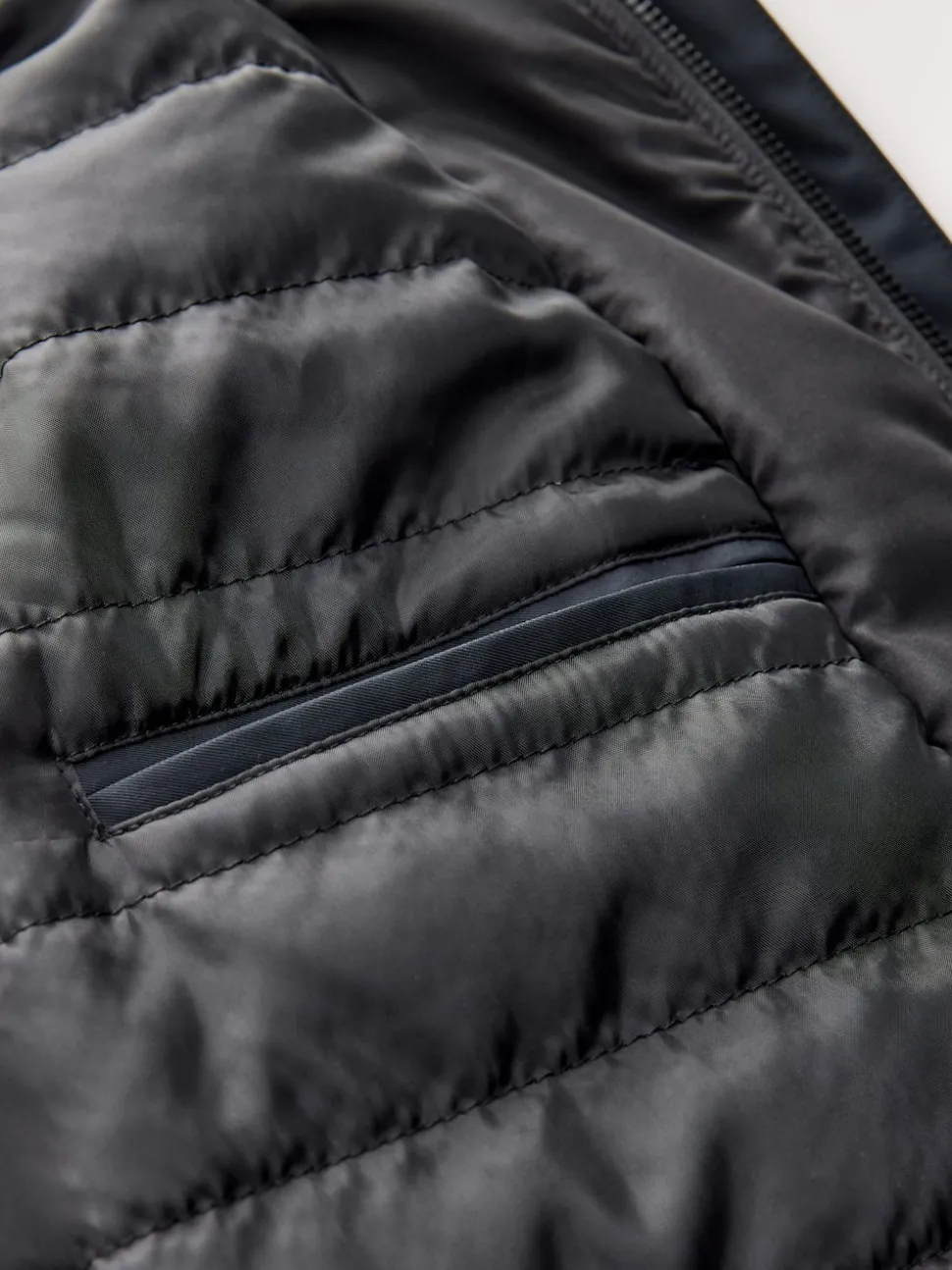 Navy Blue Shower Resistant Padded Funnel Neck Coat