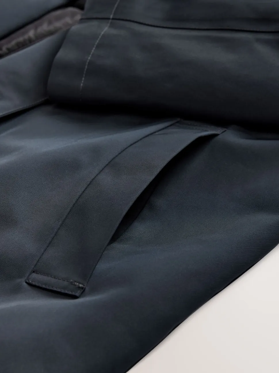 Navy Blue Shower Resistant Padded Funnel Neck Coat