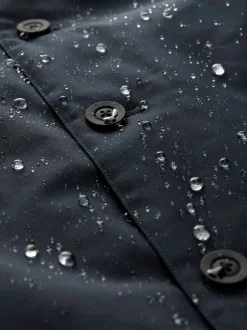 Navy Blue Shower Resistant Padded Funnel Neck Coat