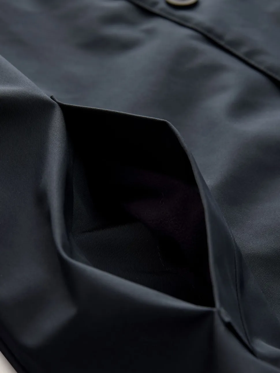 Navy Blue Shower Resistant Padded Funnel Neck Coat