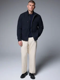 Navy Blue Shower Resistant Padded Twill Utility Jacket
