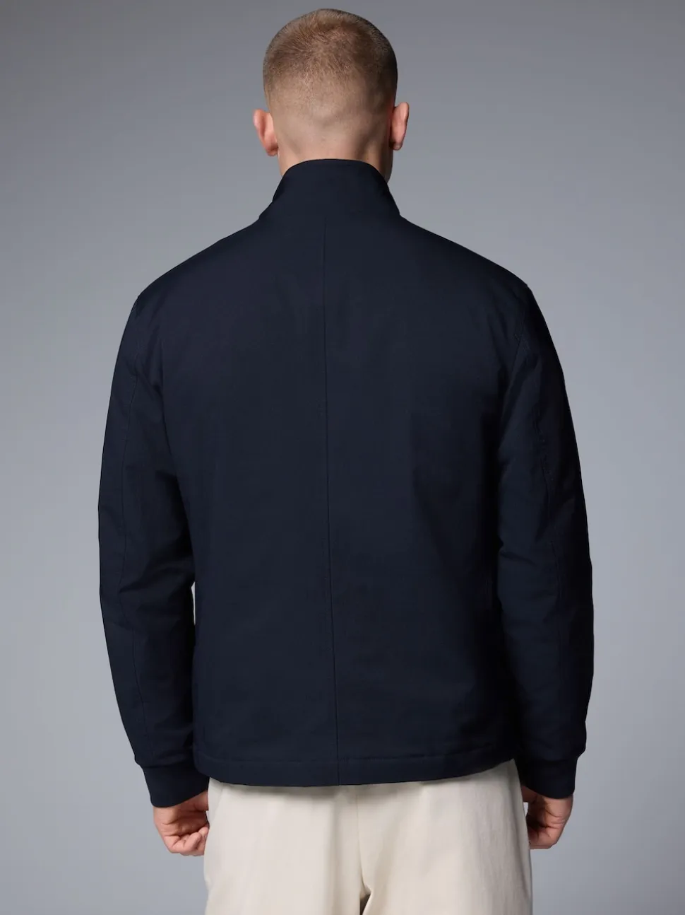 Navy Blue Shower Resistant Padded Twill Utility Jacket
