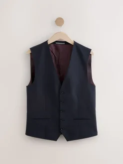 Navy Blue Signature Nova Fides Wool Waistcoat