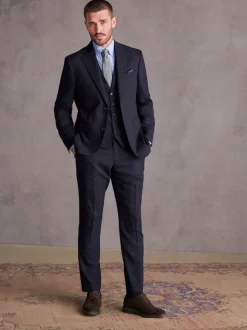 Navy Blue Signature Tollegno Suit Waistcoat
