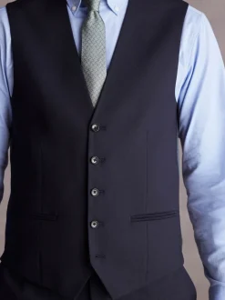 Navy Blue Signature Tollegno Suit Waistcoat