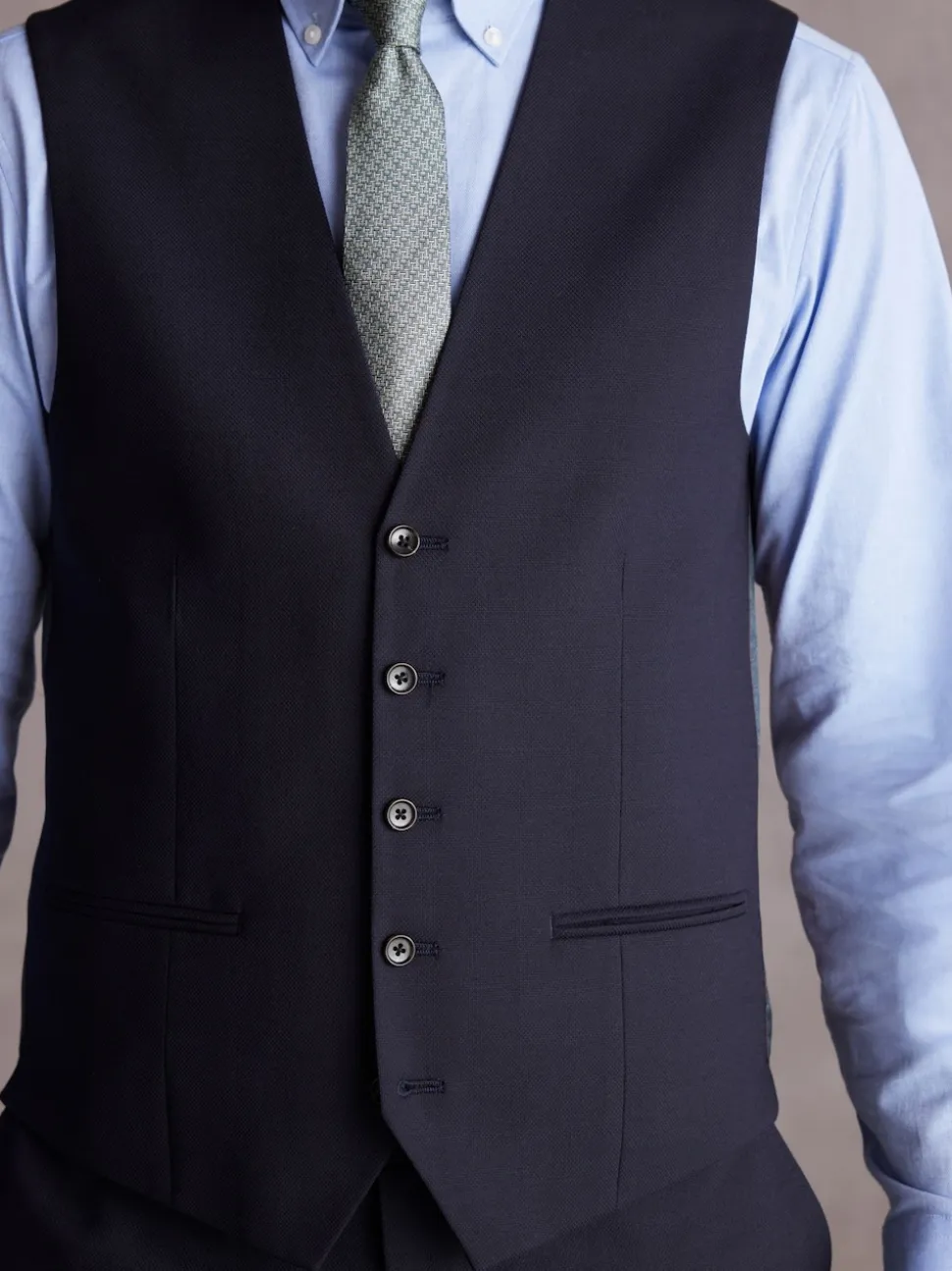 Navy Blue Signature Tollegno Suit Waistcoat