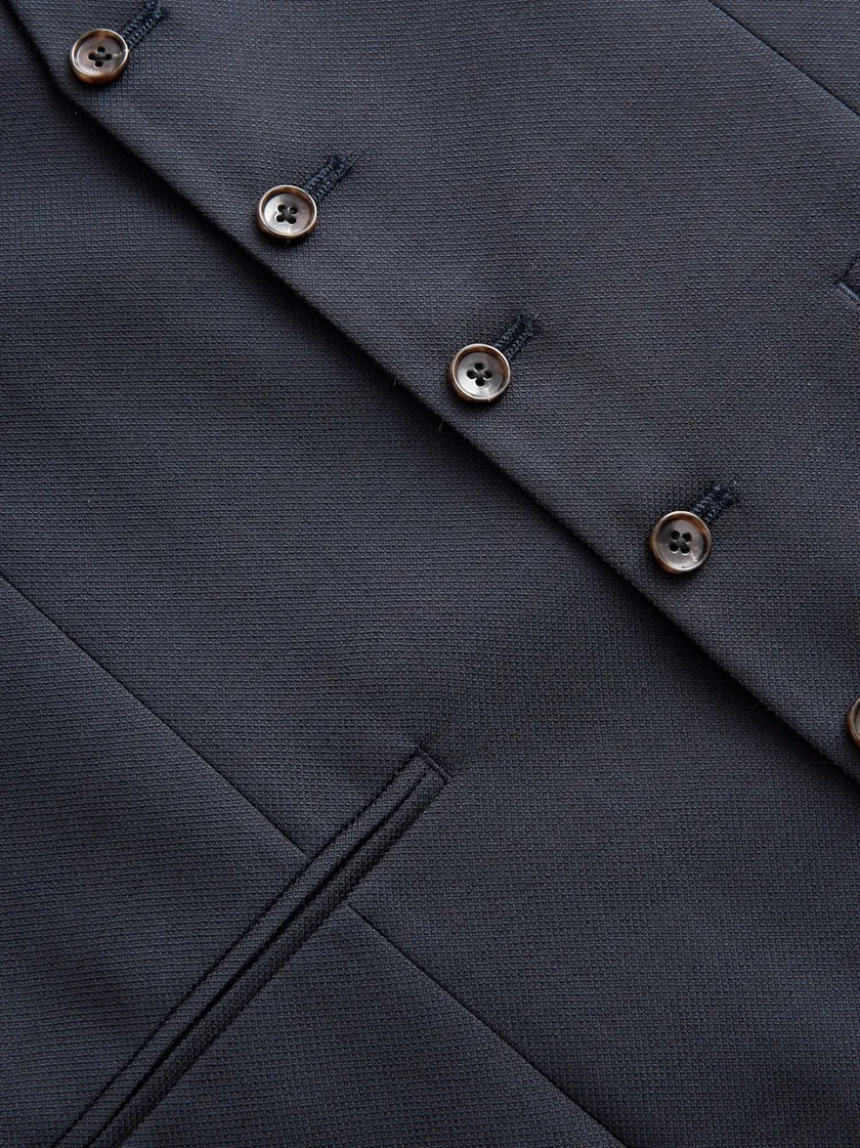 Navy Blue Signature Tollegno Suit Waistcoat