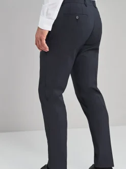 Navy Blue Skinny Fit Stretch Smart Trousers