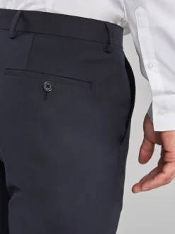 Navy Blue Skinny Fit Stretch Smart Trousers