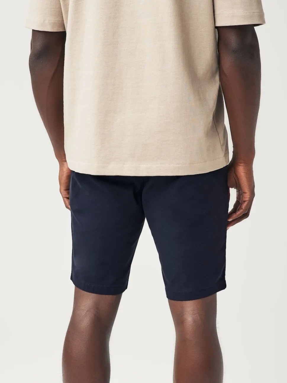 Navy Blue Skinny Fit Stretch Chinos Shorts