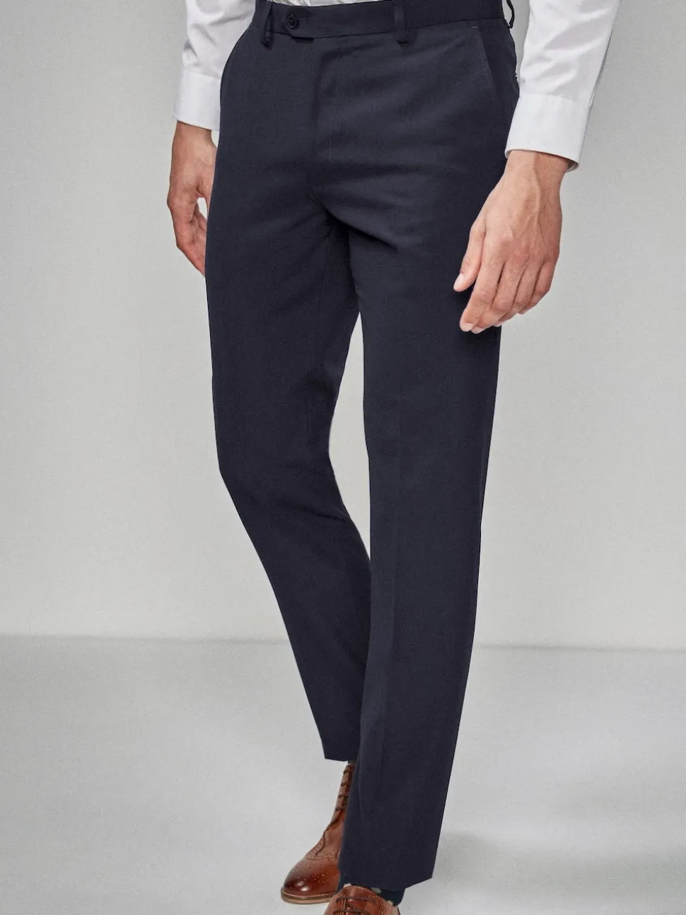 Navy Blue Skinny Fit Suit Trousers