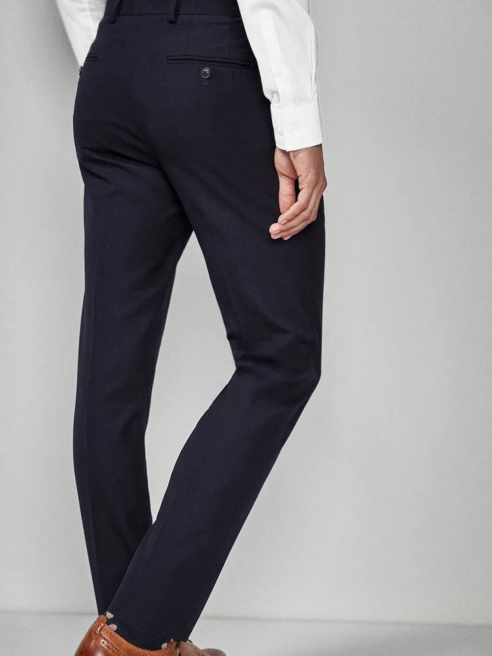 Navy Blue Skinny Fit Suit Trousers