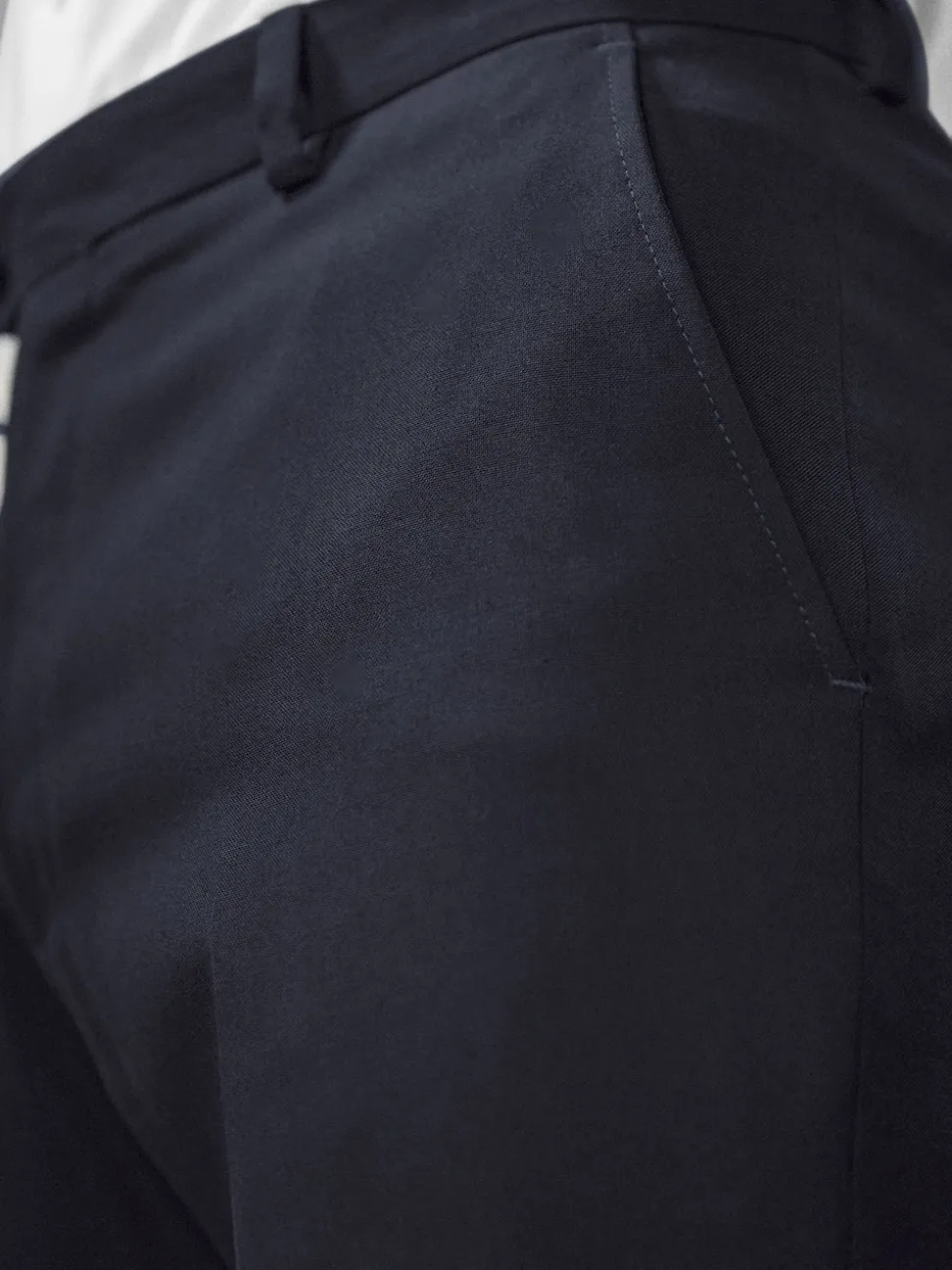 Navy Blue Skinny Fit Suit Trousers