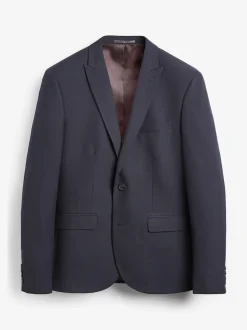 Navy Blue Skinny Fit Two Button Suit Jacket