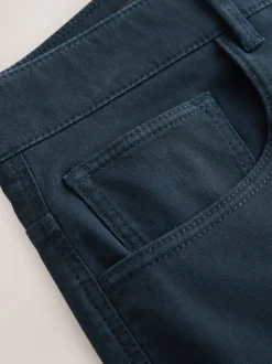 Navy Blue Slim Fit 5 Pocket Soft Touch Trousers