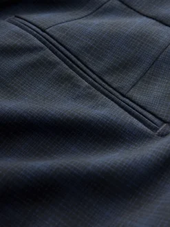 Navy Blue Slim Fit Check Suit Trousers