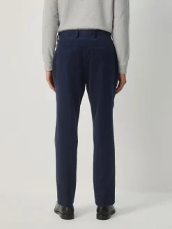 Navy Blue Slim Fit Corduroy Suit Trousers