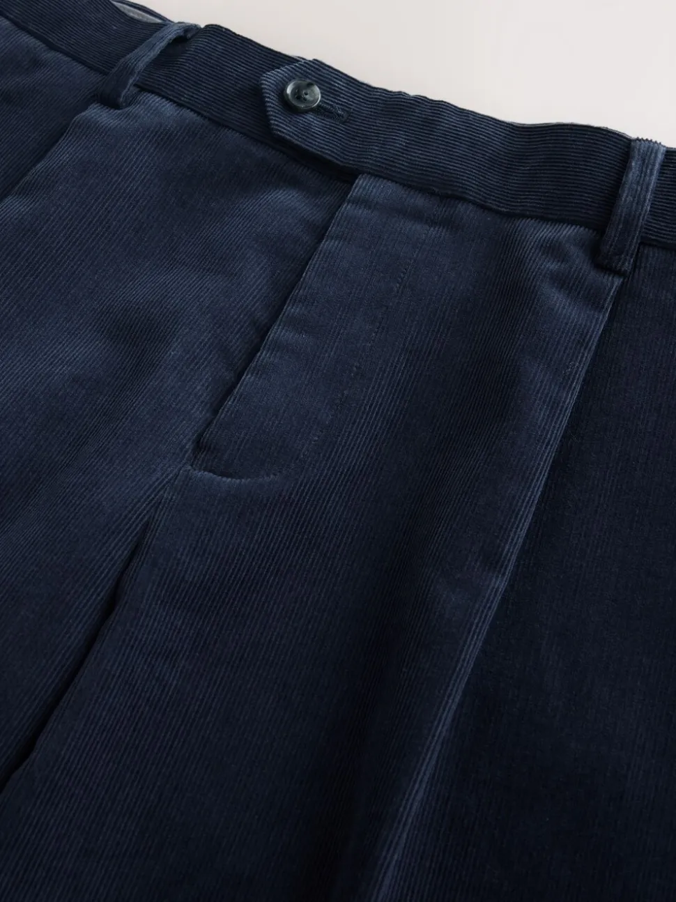Navy Blue Slim Fit Corduroy Suit Trousers