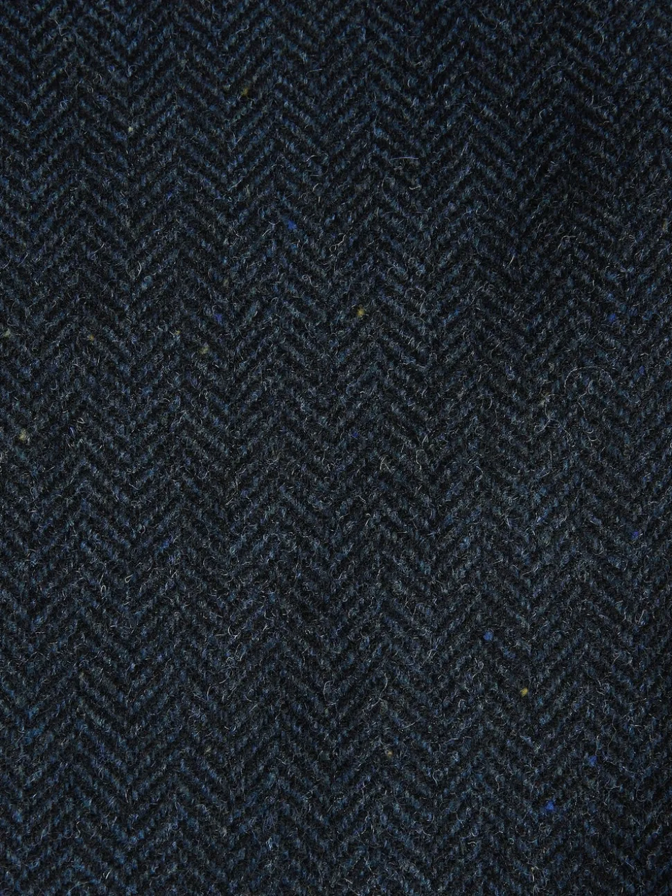 Navy Blue Slim Fit Herringbone Wool Blend Suit Jacket