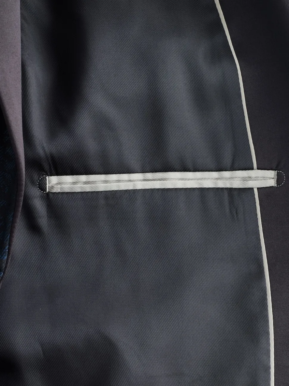 Navy Blue Slim Fit Jacquard Pattern Tuxedo Suit Jacket
