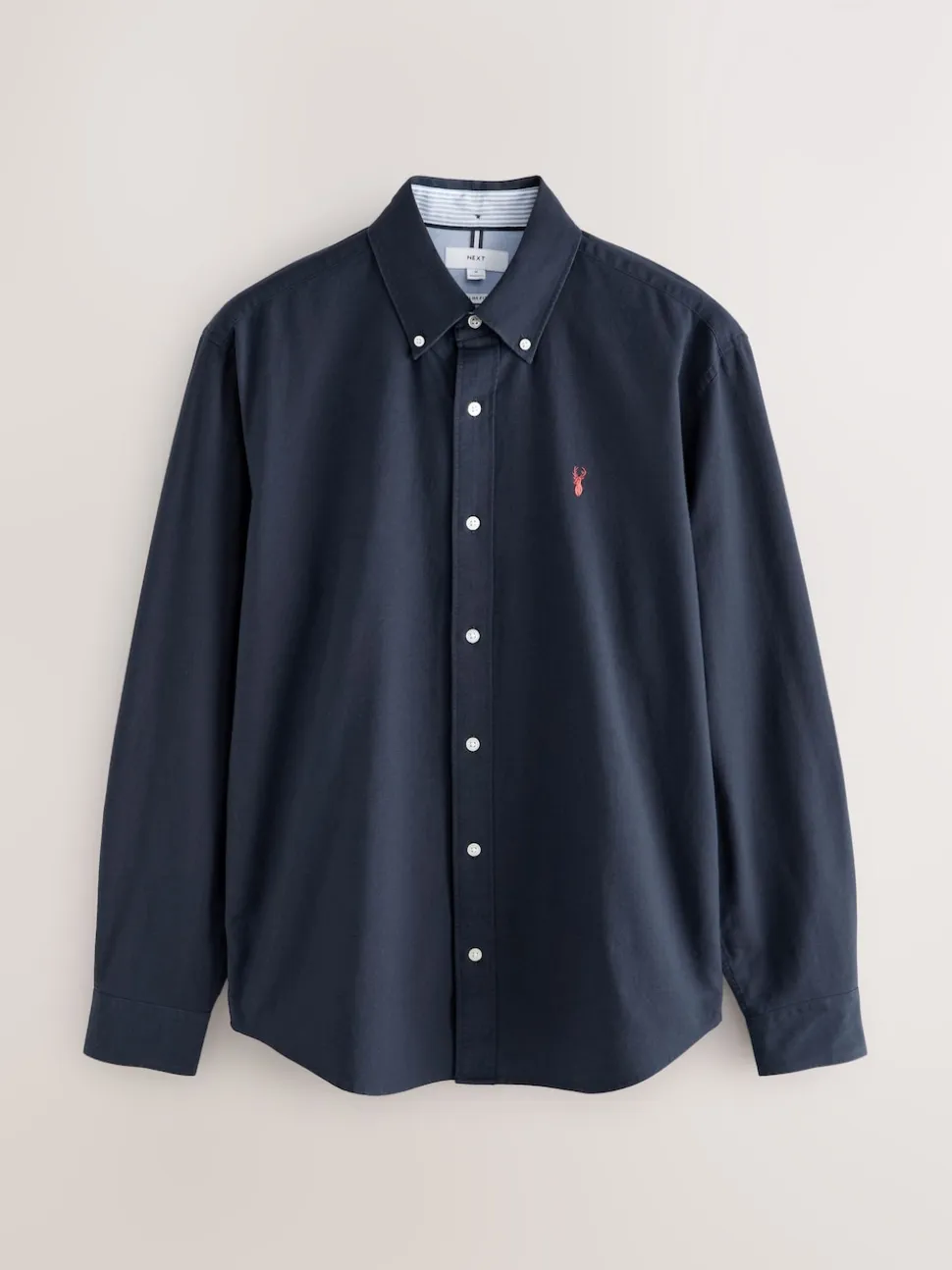 Navy Blue Slim Fit Long Sleeve Oxford Shirt
