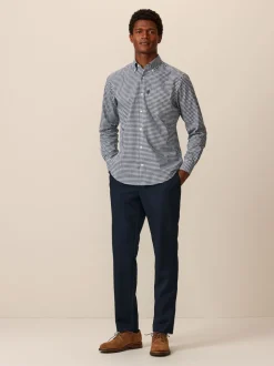 Navy Blue Slim Fit Plain Front Smart Trousers 2 Pack