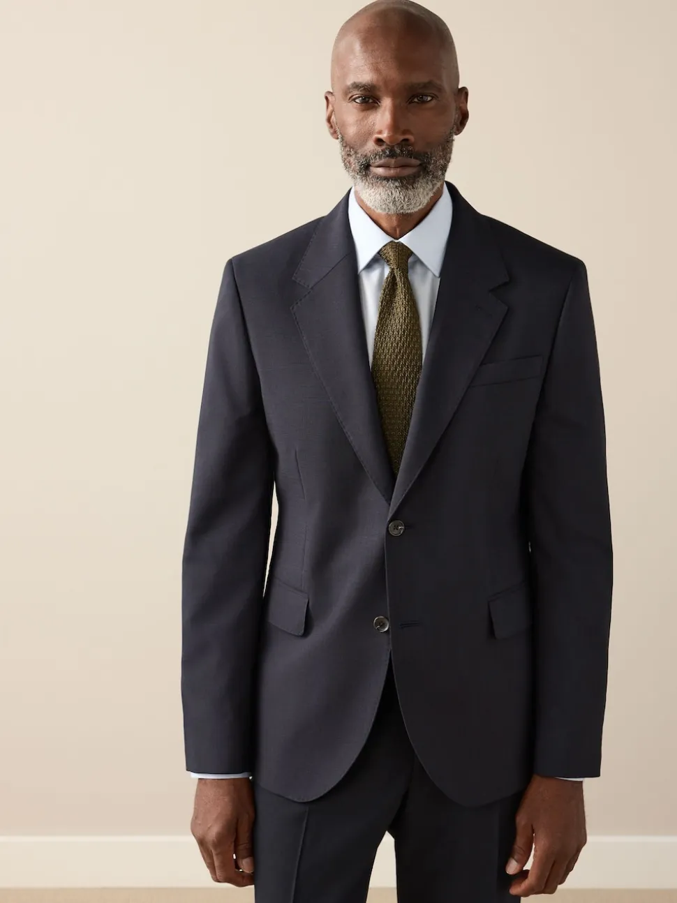 Navy Blue Slim Fit Signature Nova Fides 100% Italian Wool Suit Jacket