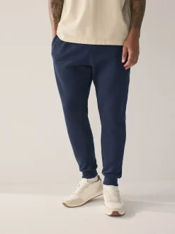 Navy Blue Slim Fit Slim Fit Brushback Heavyweight Joggers