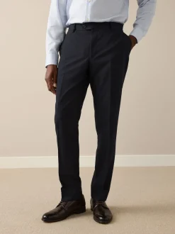 Navy Blue Slim Fit Slim Fit Signature Nova Fides 100% Italian Wool Suit Trousers