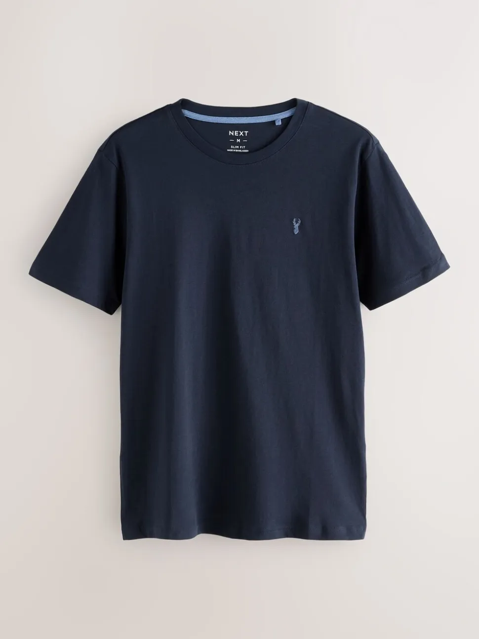Navy Blue Slim Fit Stag T-Shirt