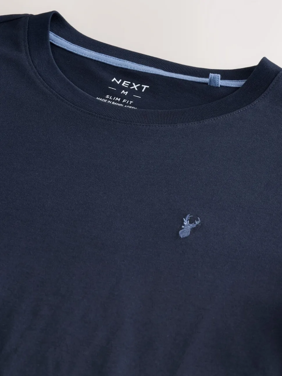 Navy Blue Slim Fit Stag T-Shirt