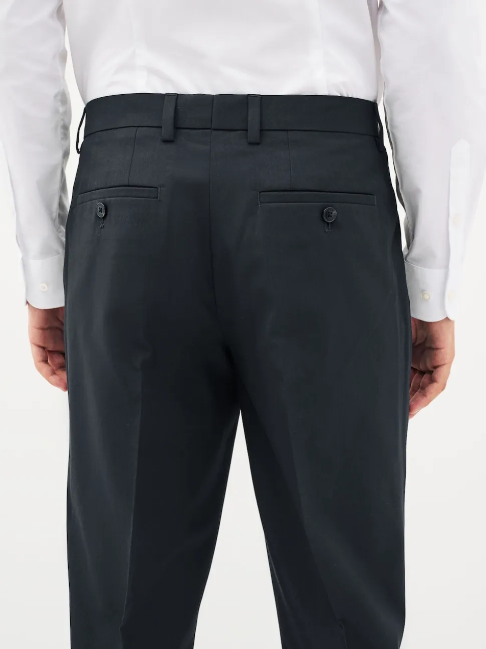 Navy Blue Slim Fit Stretch Smart Trousers